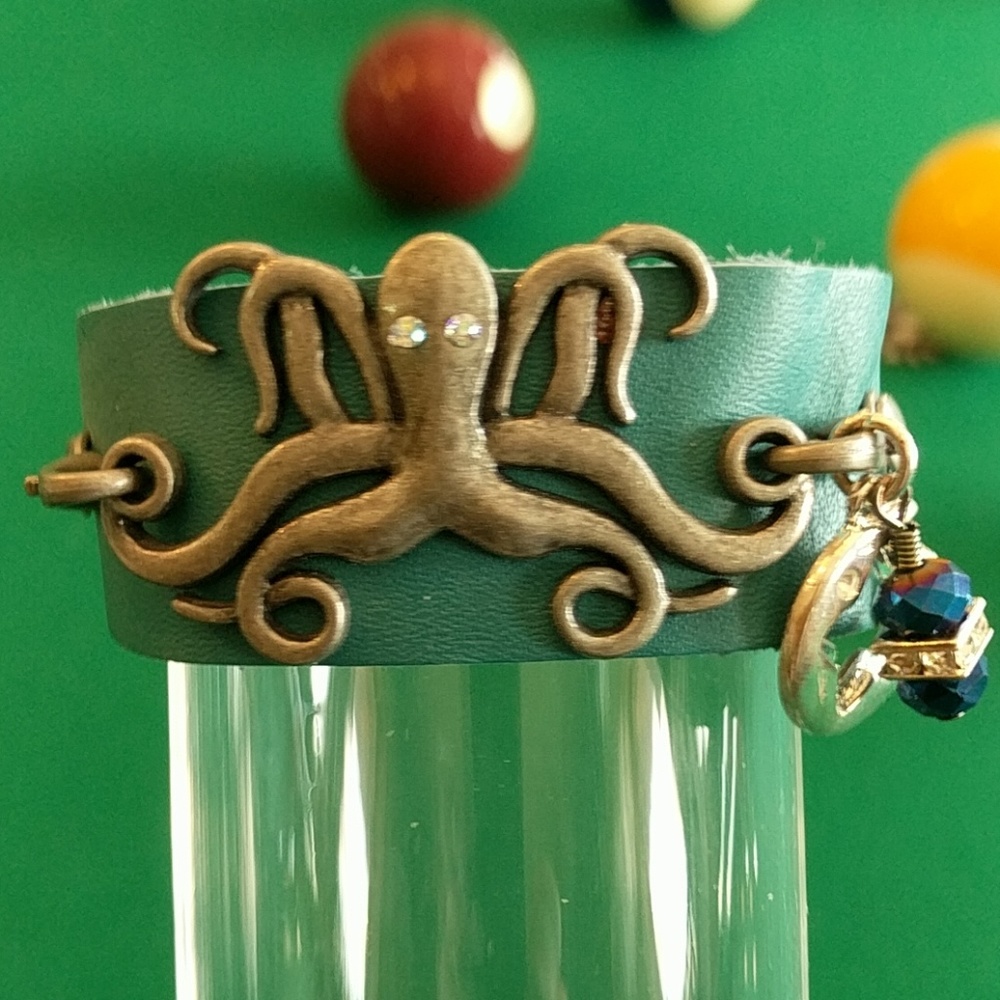 Leather bracelet, home crafted.